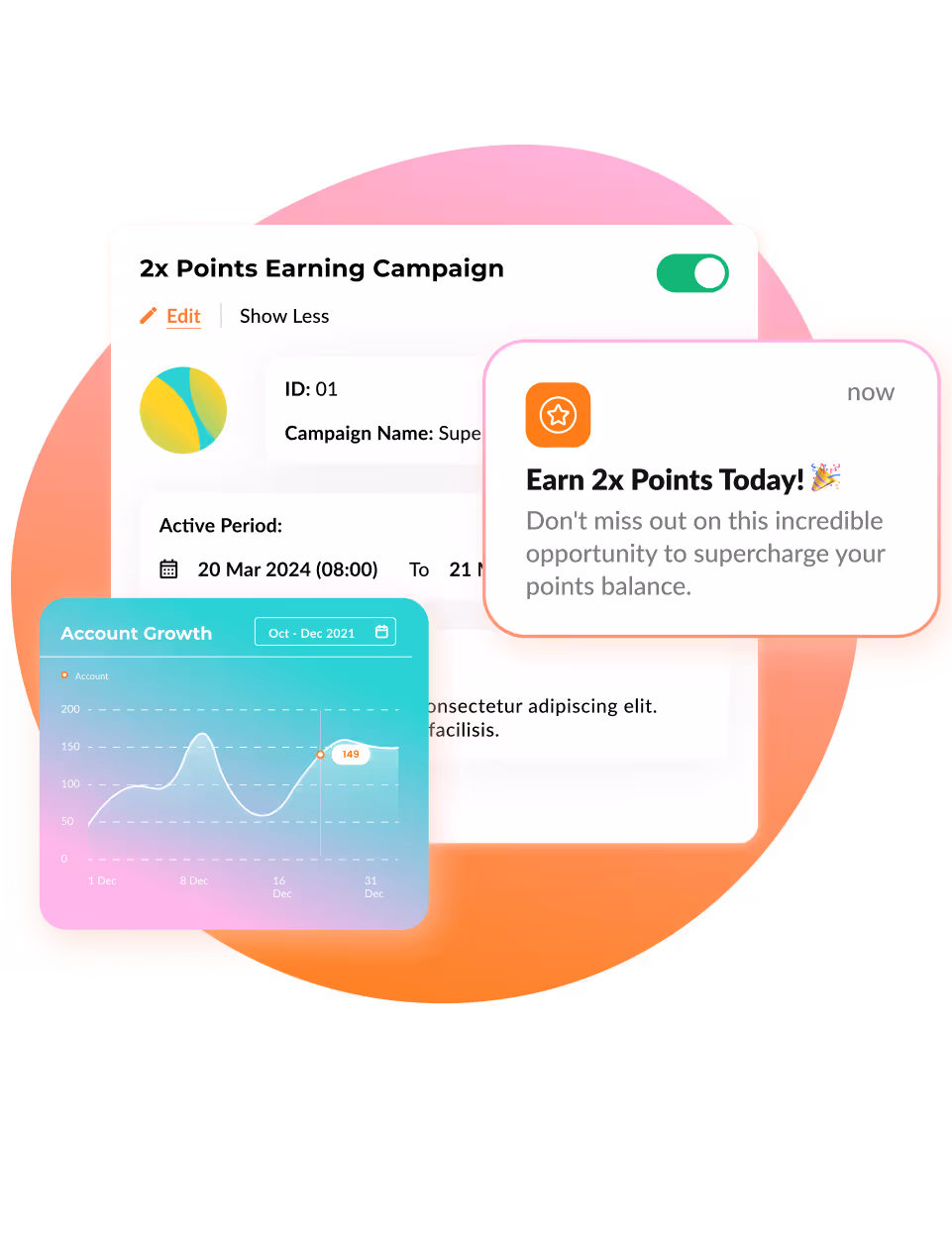 JuicySuite points and tiers dashboard showing member balances and tier progress