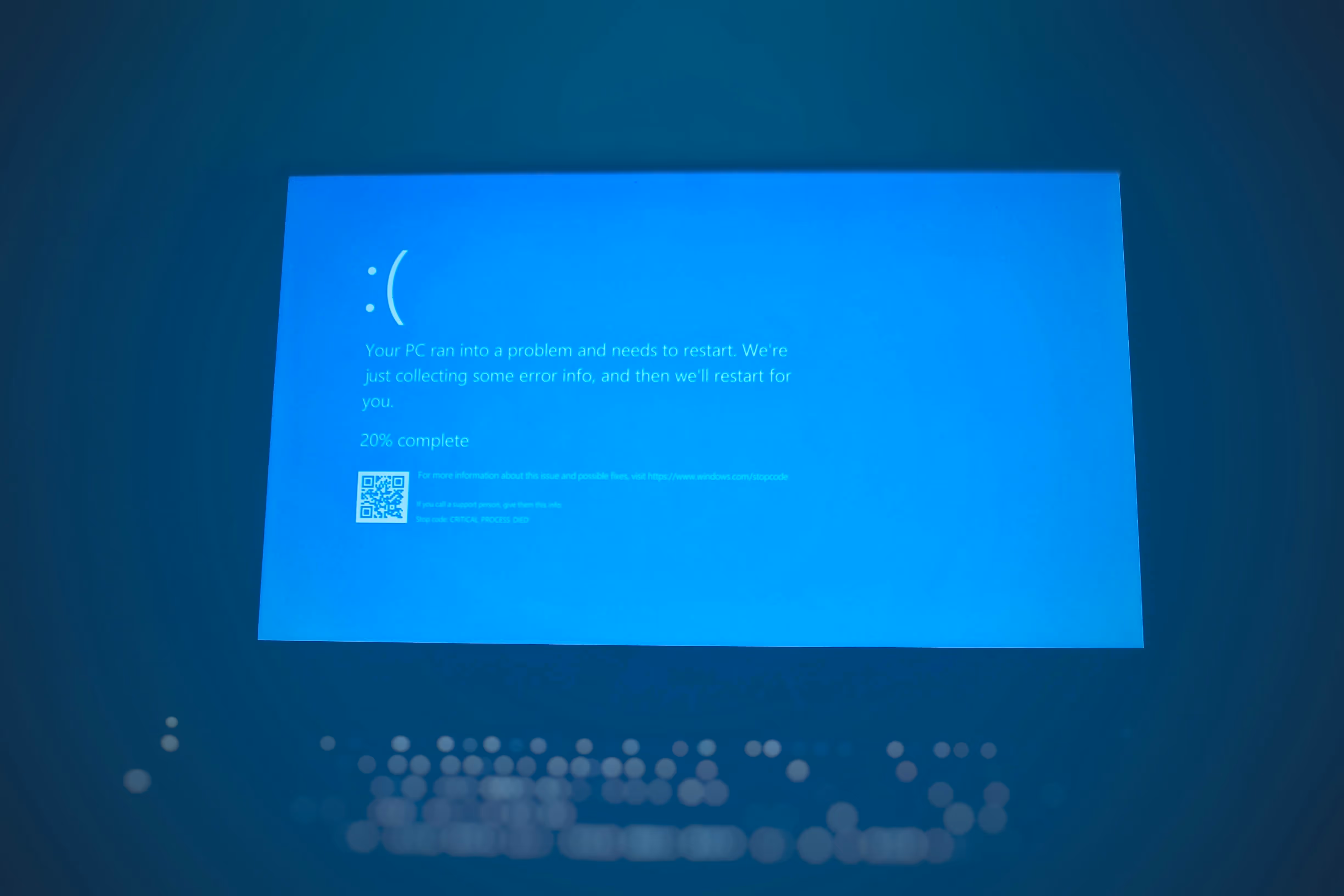 Error message shown on a computer screen