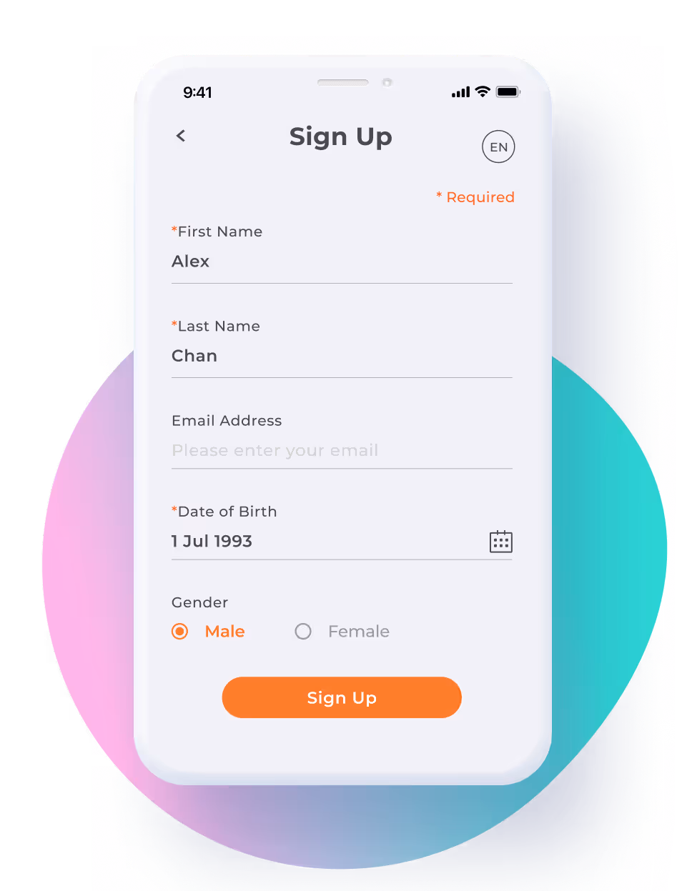Sign up in 10 seconds