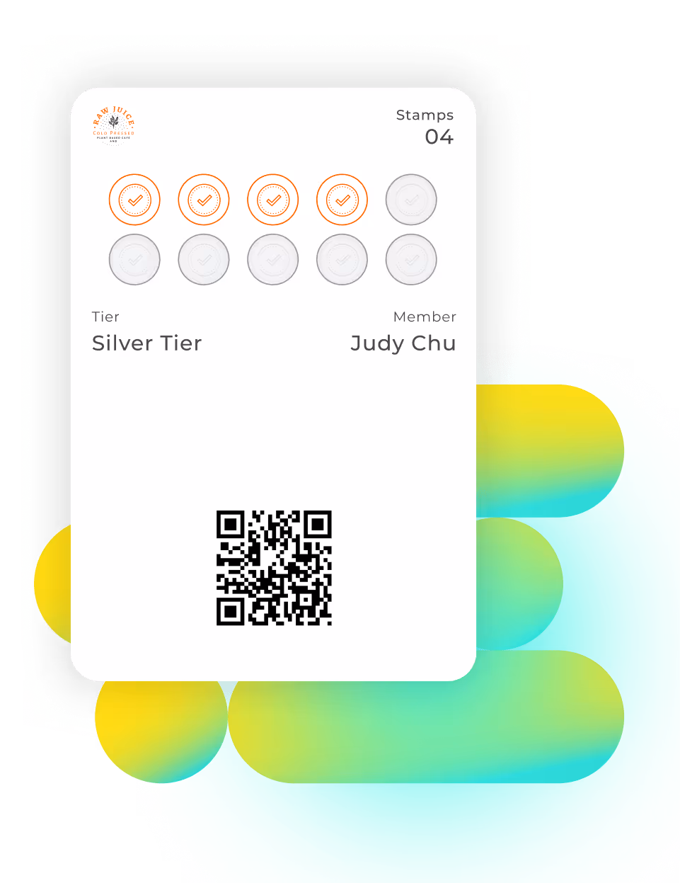 JuicySuite digital stamp card in a phone wallet